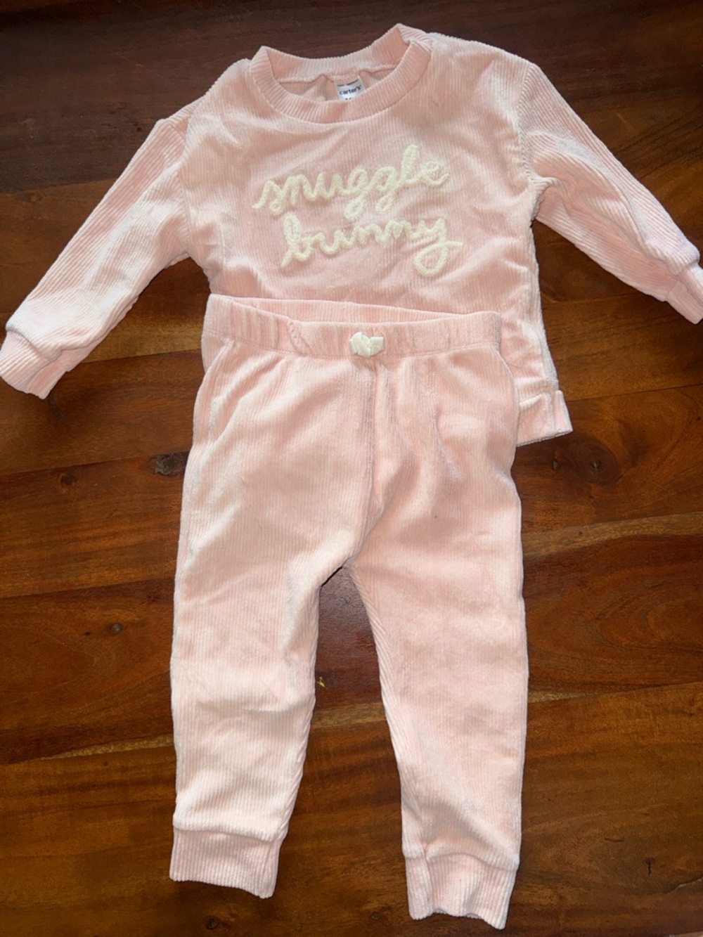 Carter's Pink 'Snuggle Bunny' Corduroy Matching Set